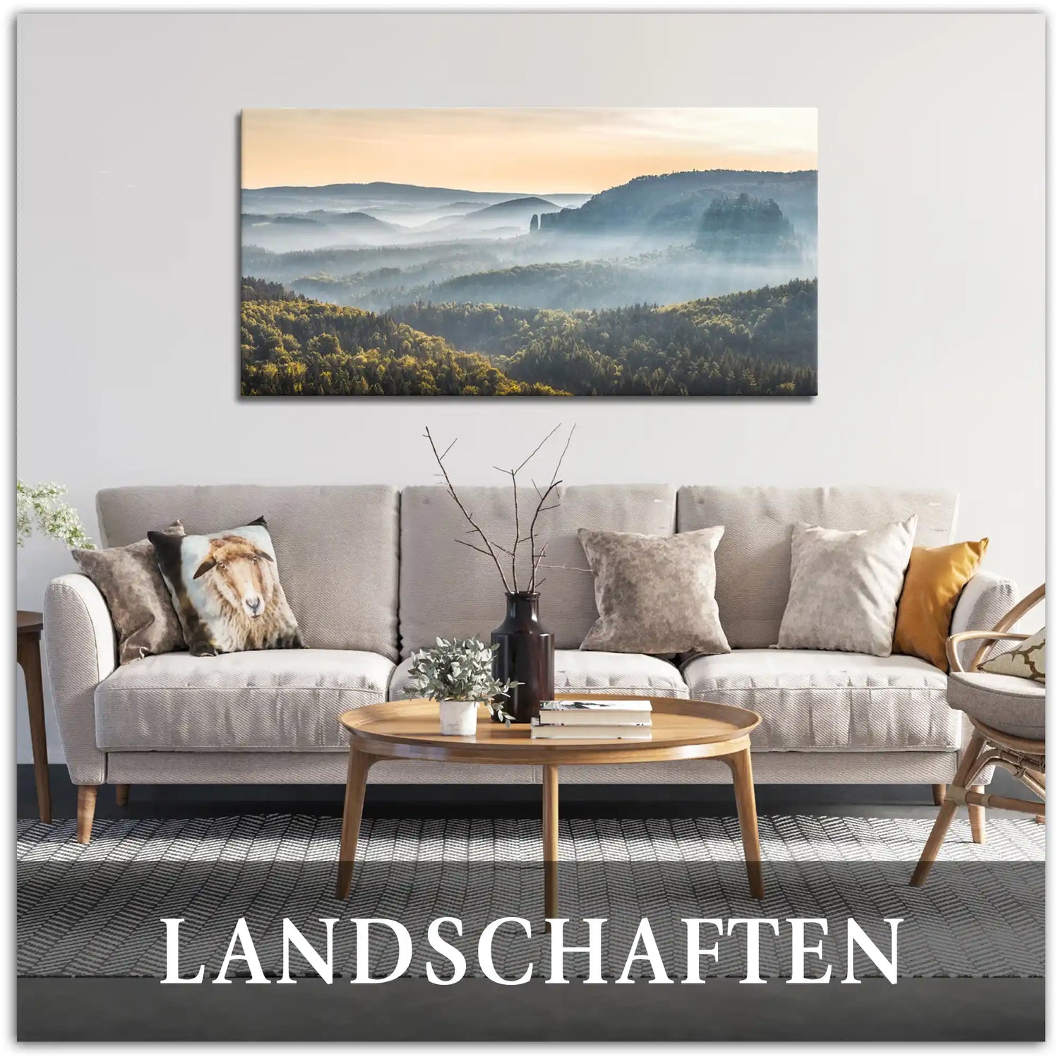 Wandbilder Landschaften in Wohnzimmer