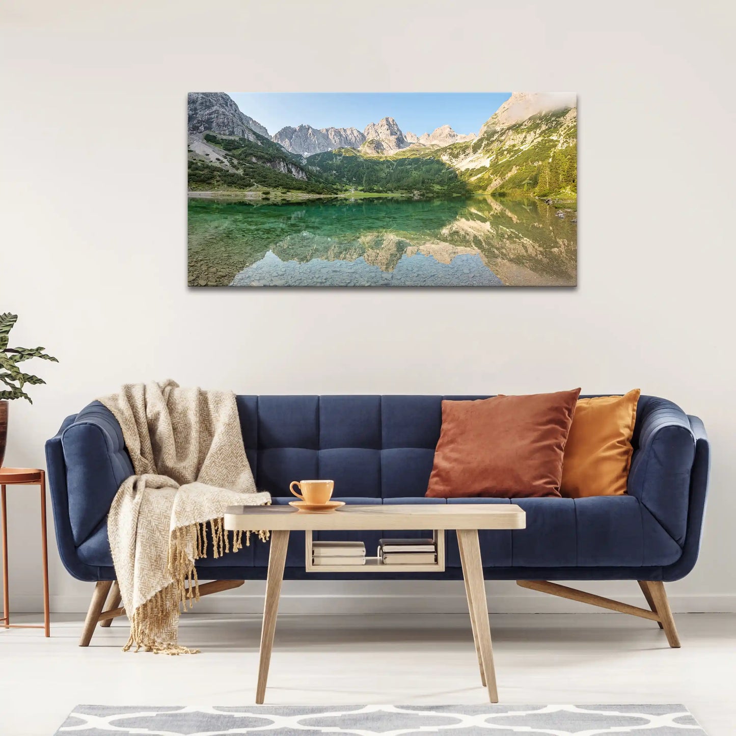 Leinwandbild - Alpine Ruhe am Bergsee
