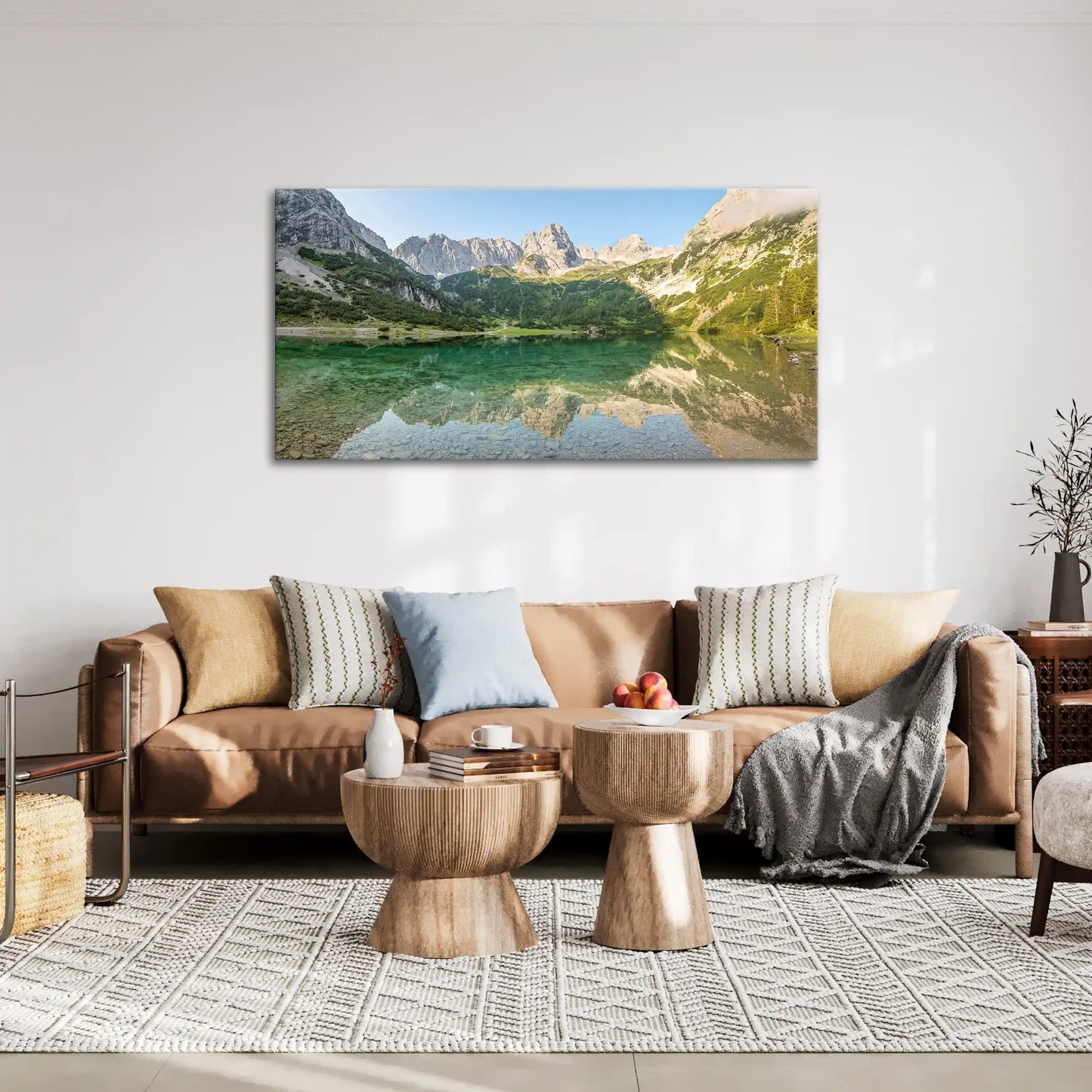 Leinwandbild - Alpine Ruhe am Bergsee