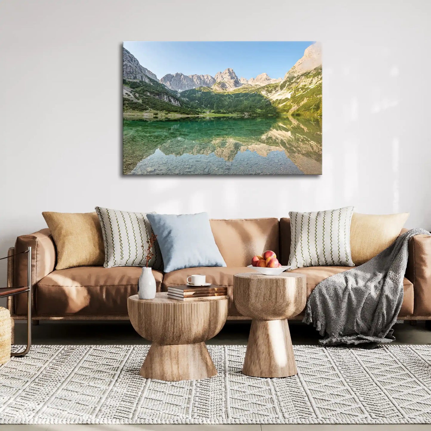 Leinwandbild - Alpine Ruhe am Bergsee