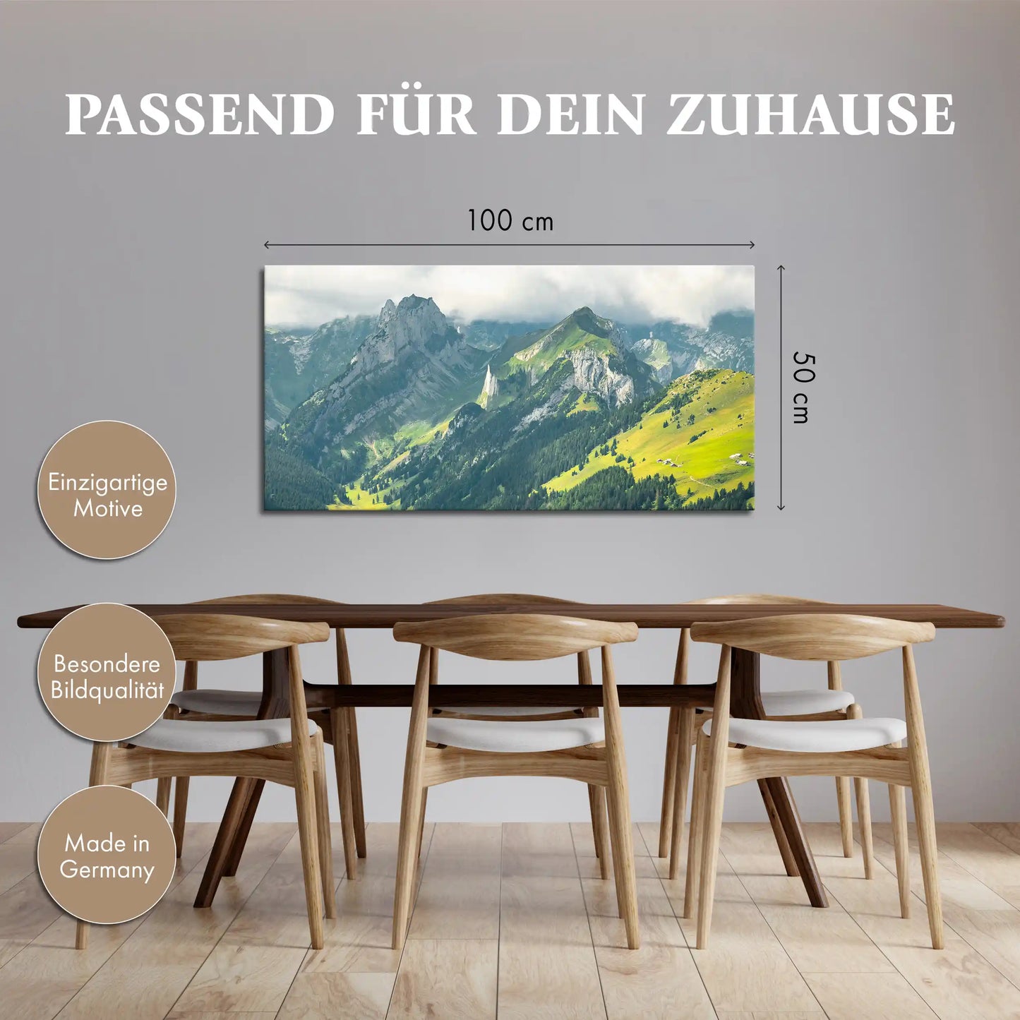 Leinwandbild - Malerisches Bergpanorama
