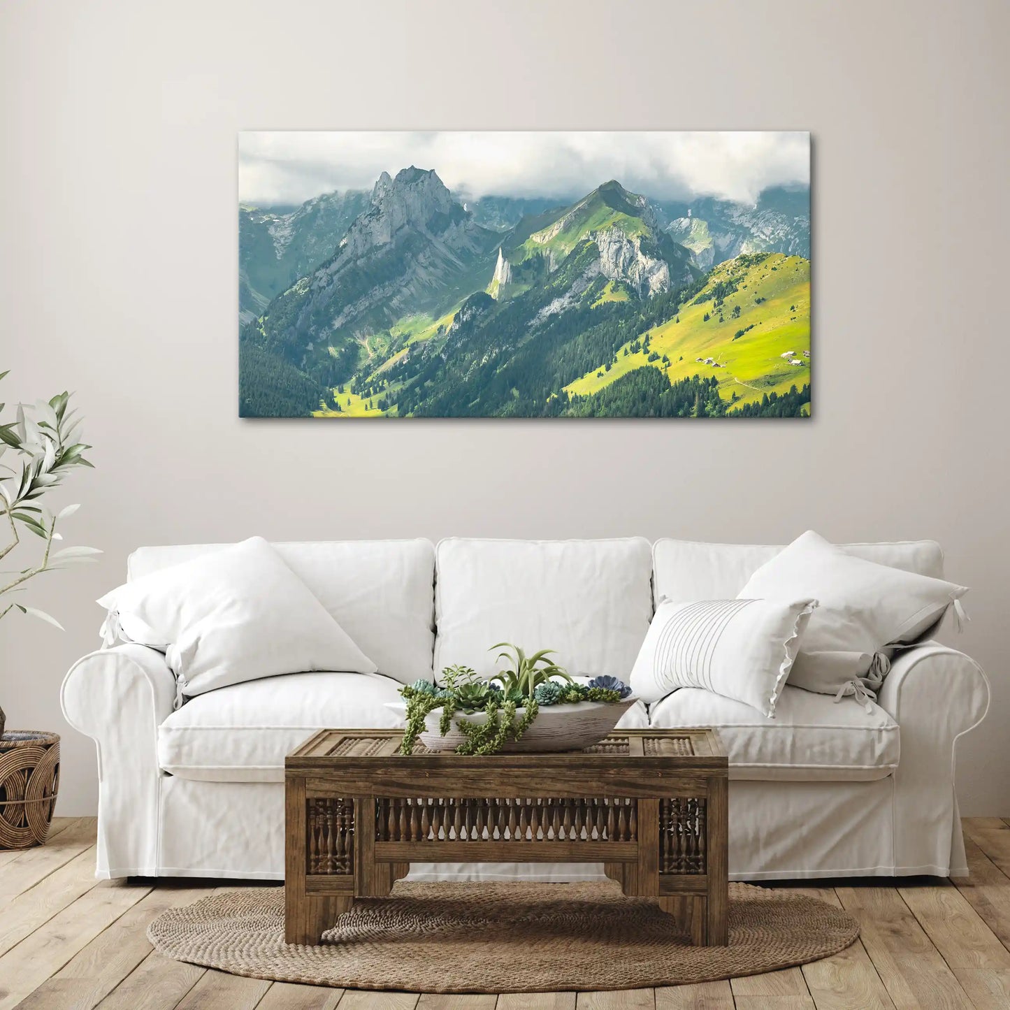 Leinwandbild - Malerisches Bergpanorama