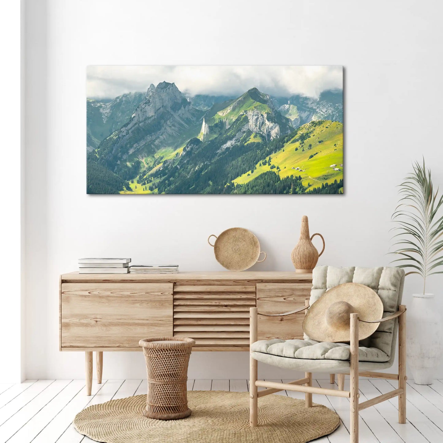 Leinwandbild - Malerisches Bergpanorama