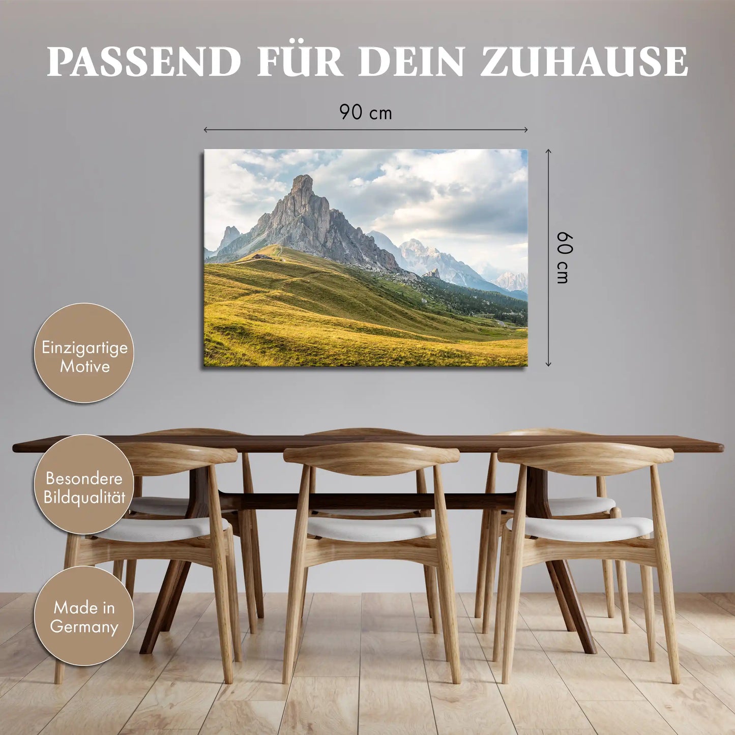 Leinwandbild Alpen in den Dolomiten Berge und Landschaft