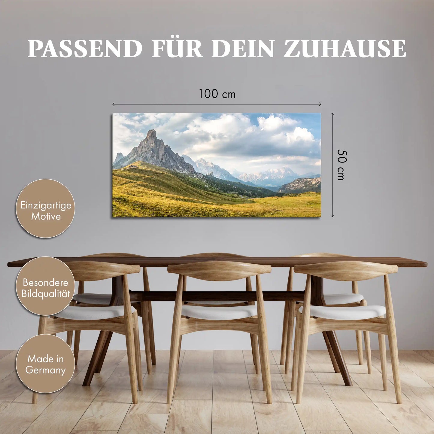 Leinwandbild - Dolomiten im Abendlicht