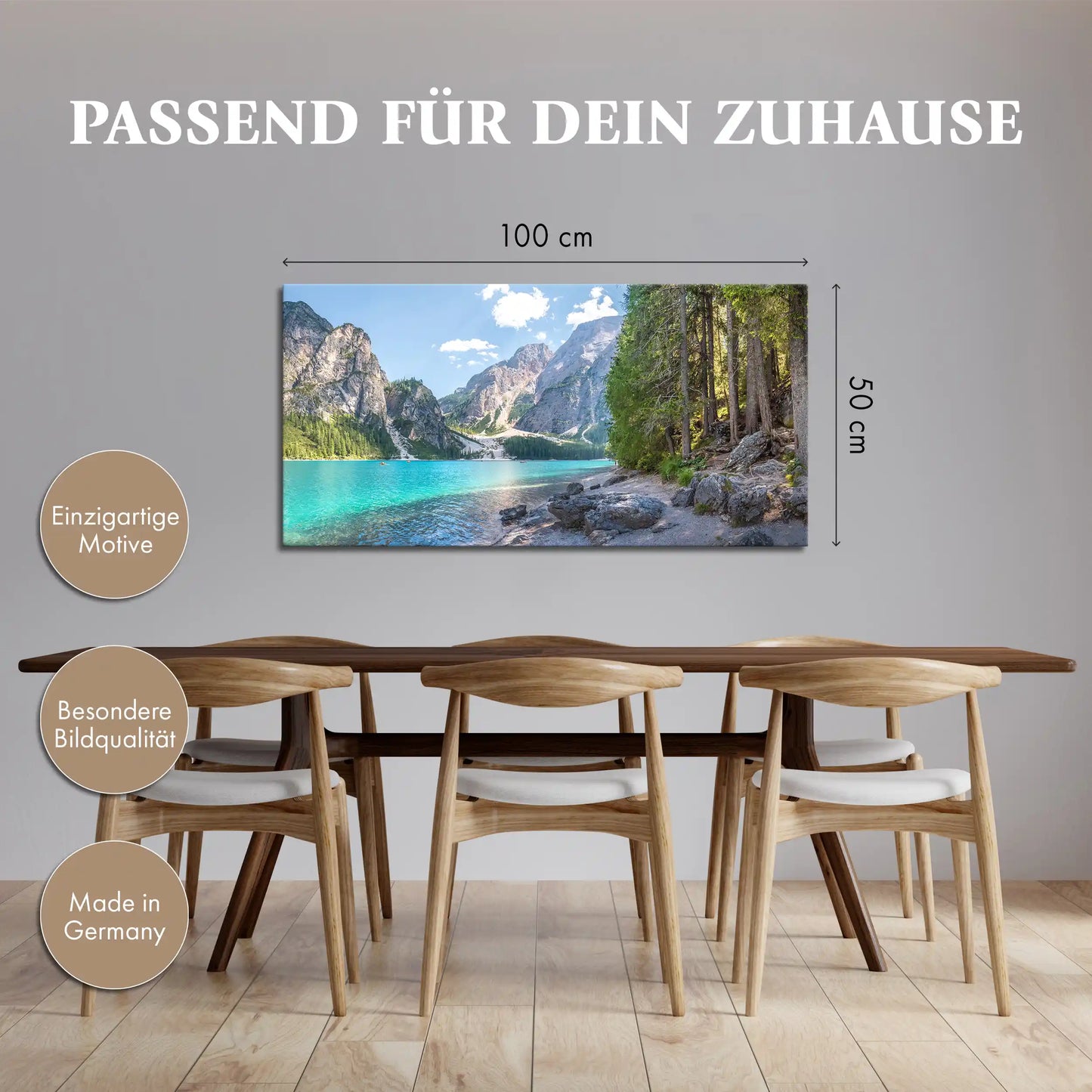 Leinwandbild - Waldufer am Alpensee