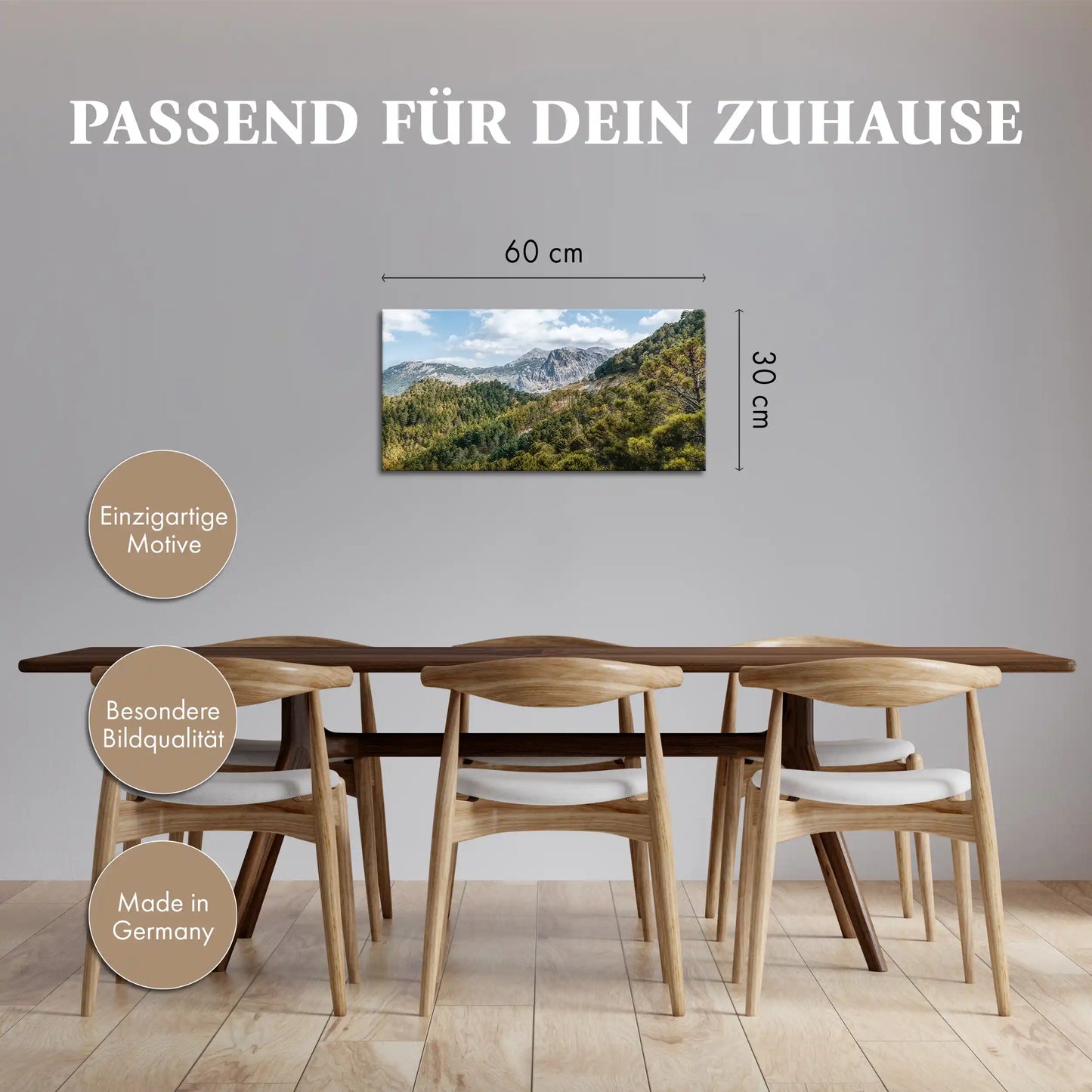 Leinwandbild Bergwald in Andalusien mit Pinienbäumen