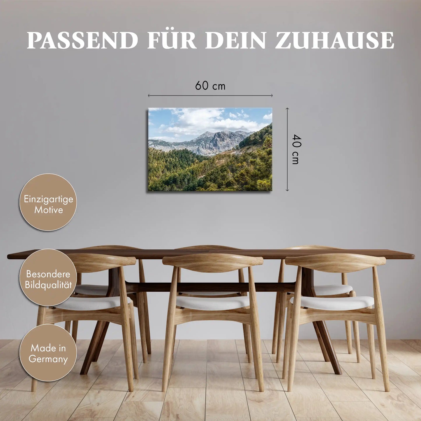 Leinwandbild Bergwald in Andalusien mit Pinienbäumen