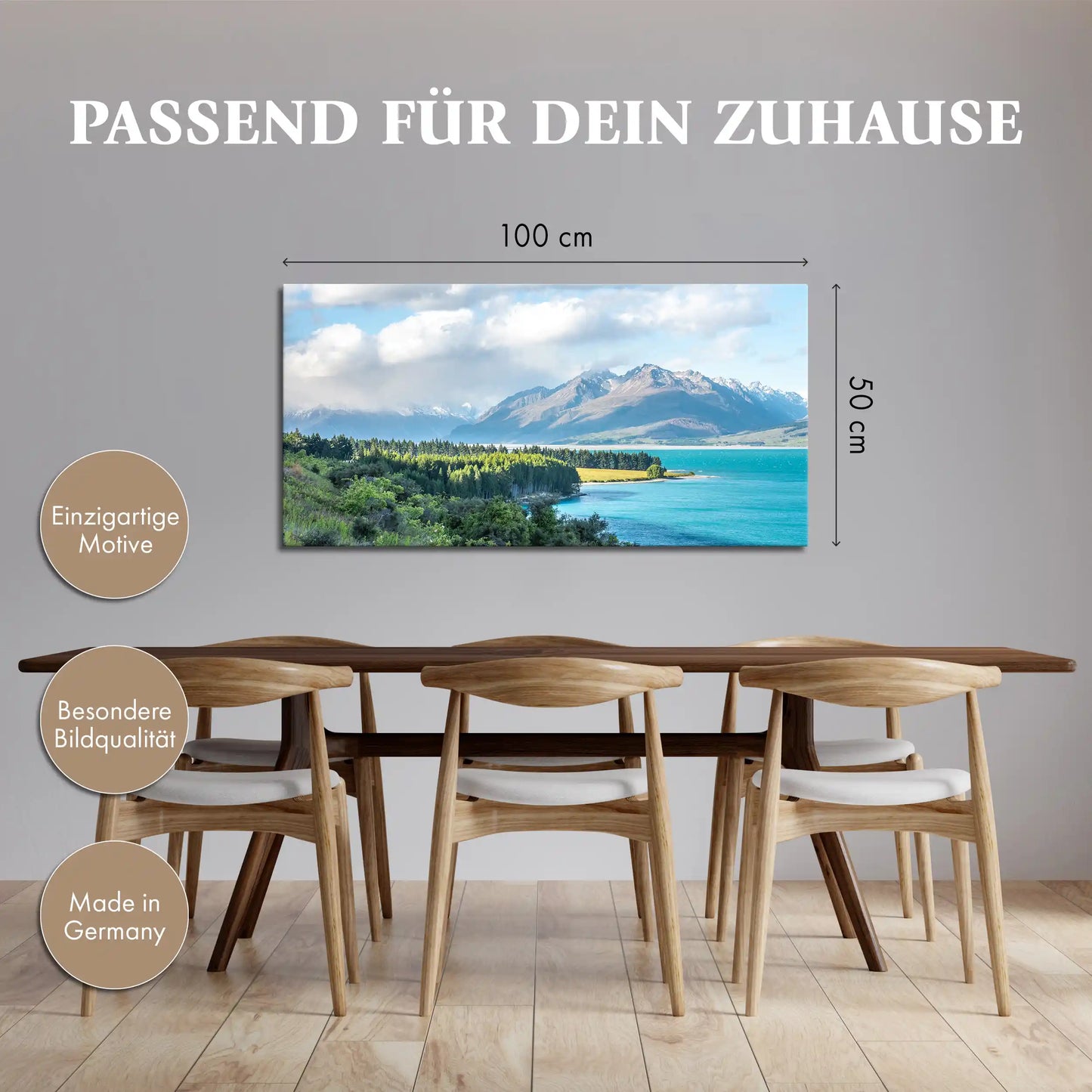 Leinwandbild - Klares Licht am Gletschersee