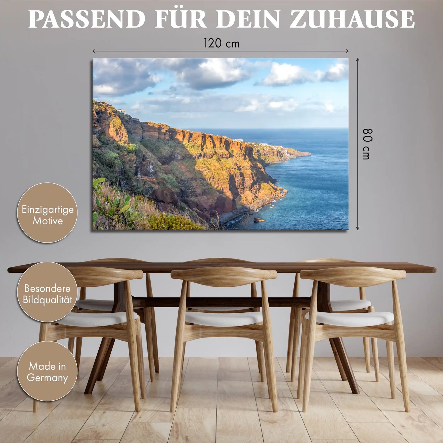 Leinwandbild Steilküste von Madeira am Meer