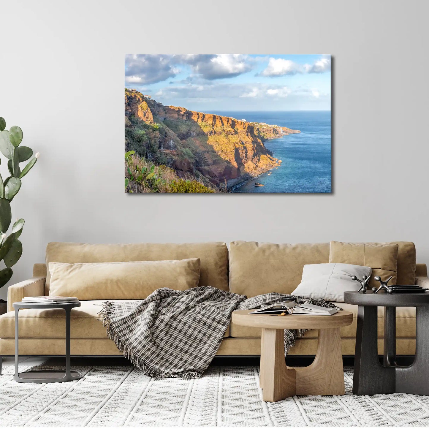 Leinwandbild Steilküste von Madeira am Meer