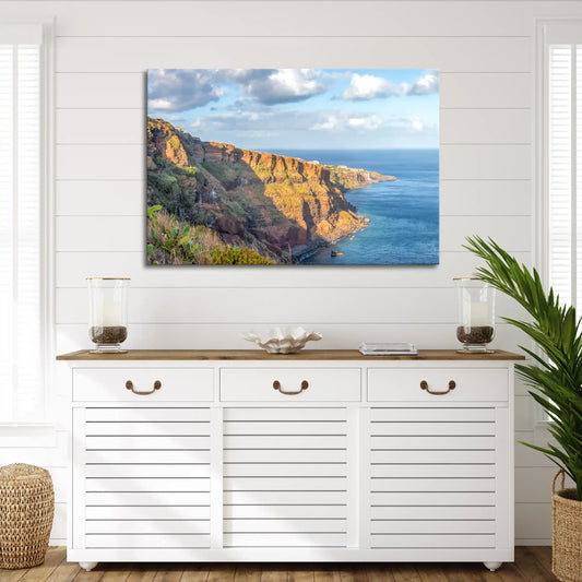 Leinwandbild Steilküste von Madeira am Meer
