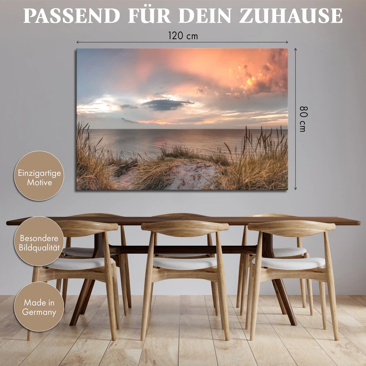 Leinwandbild - Düne im Abendrot