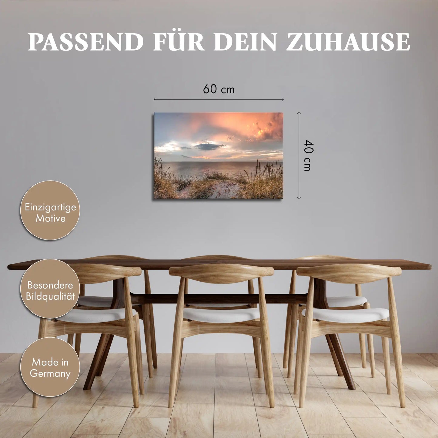 Leinwandbild - Düne im Abendrot