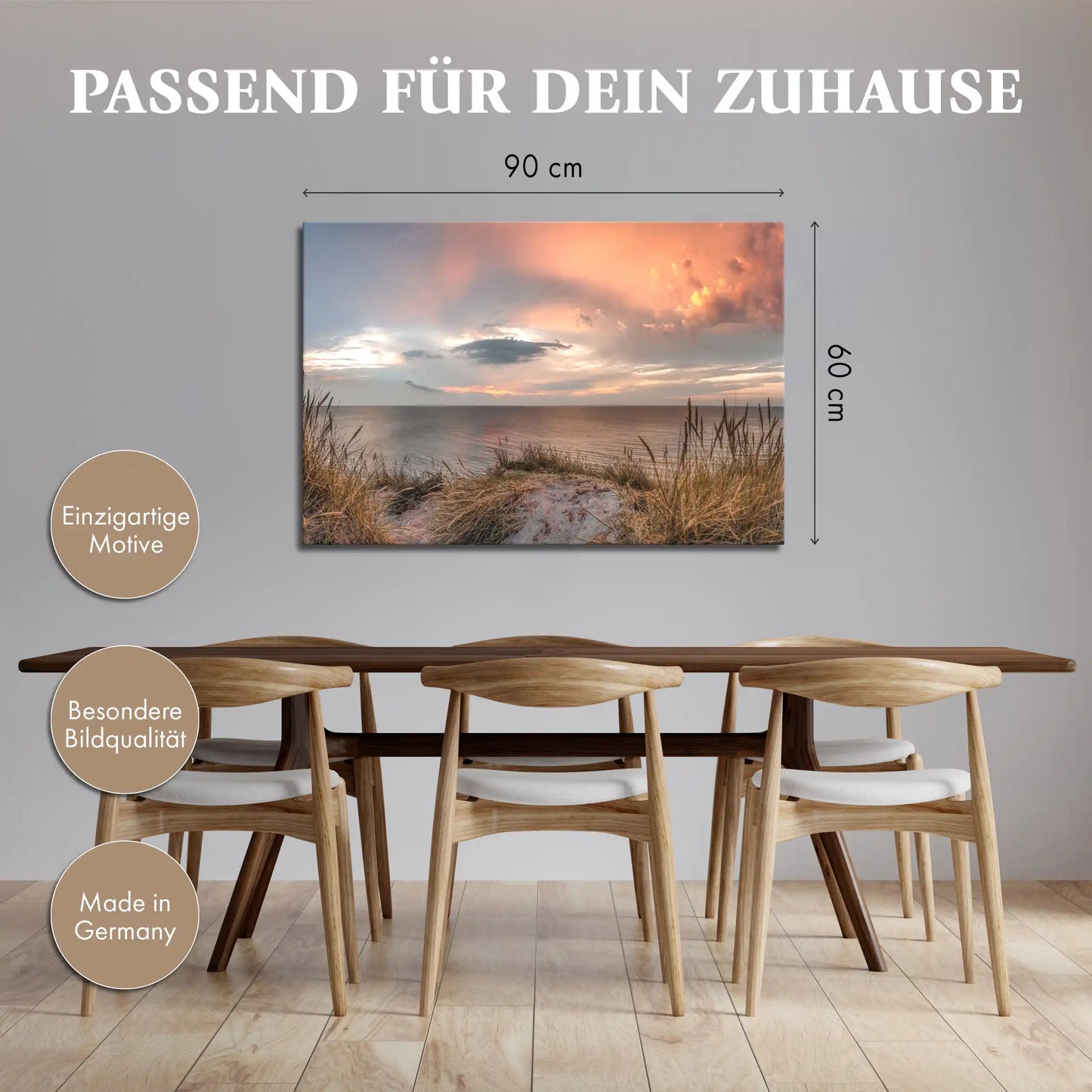 Leinwandbild - Düne im Abendrot