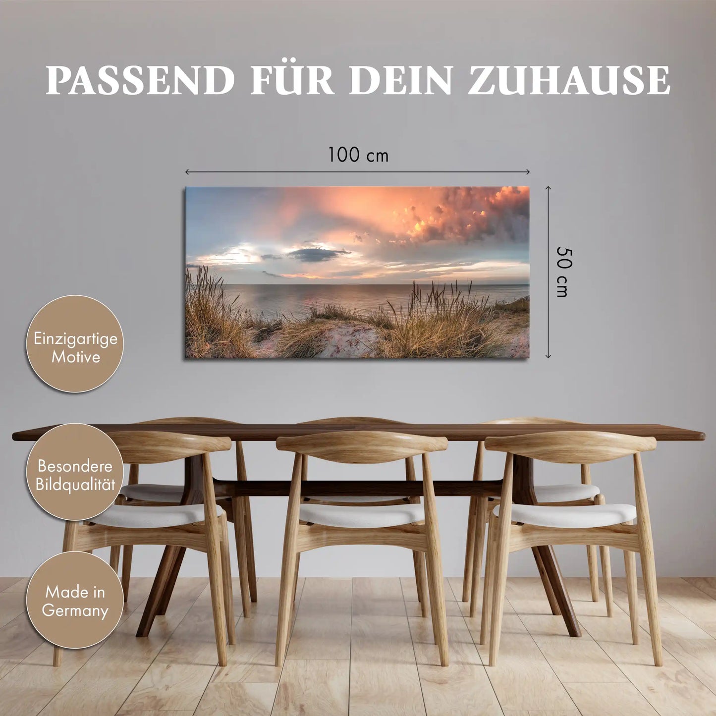 Leinwandbild - Düne im Abendrot