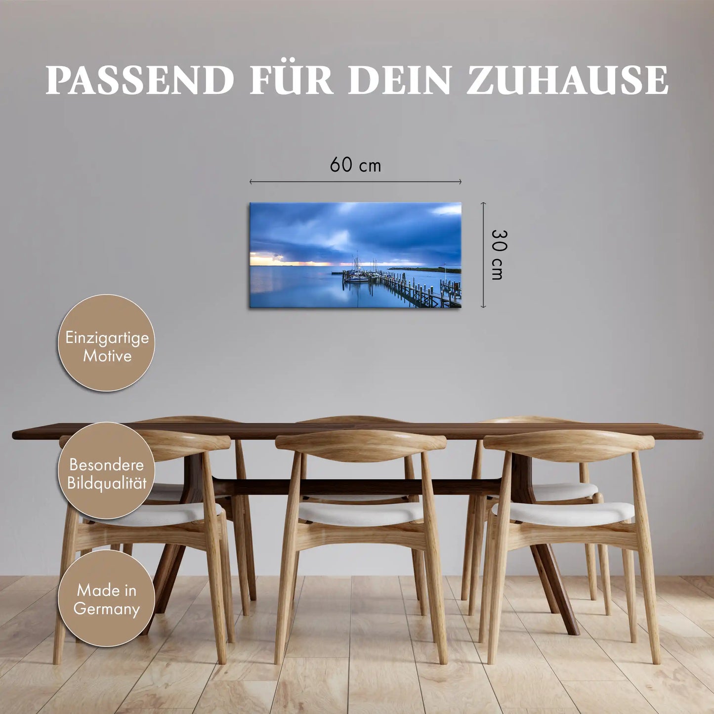 Leinwandbild - Gewitterwolken über dem Hafen