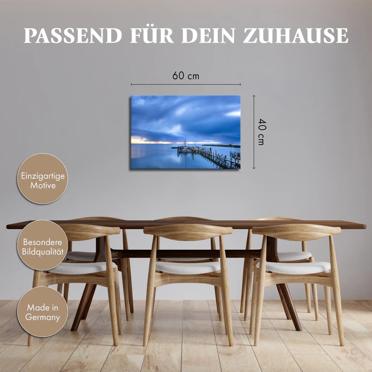 Leinwandbild - Gewitterwolken über dem Hafen