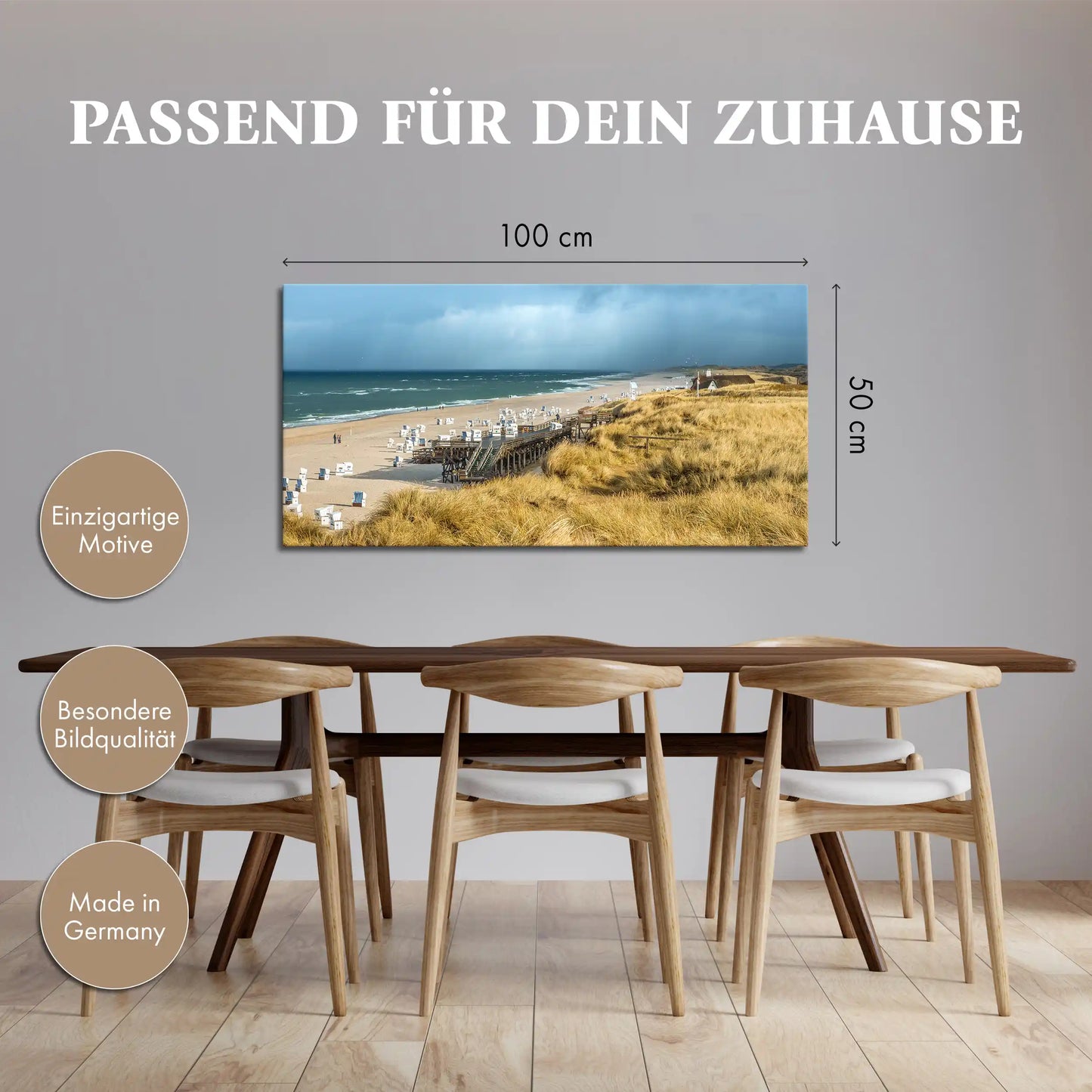Leinwandbild - Dünenstrand an der Nordsee