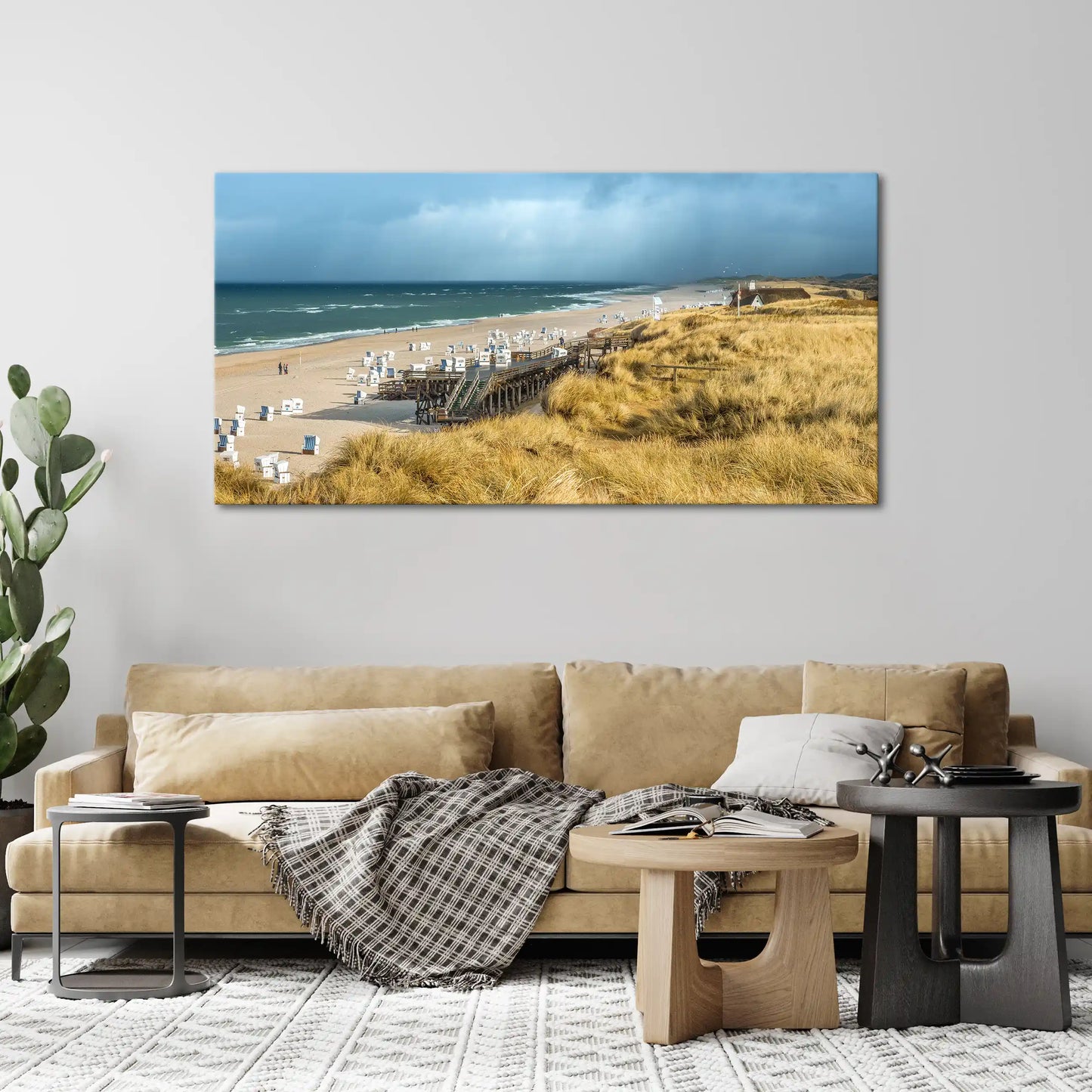 Leinwandbild - Dünenstrand an der Nordsee