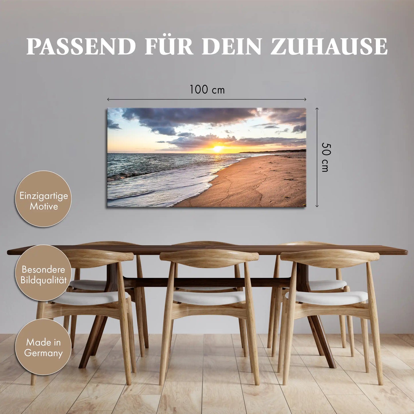 Leinwandbild - Leuchtendes Meer am Morgen