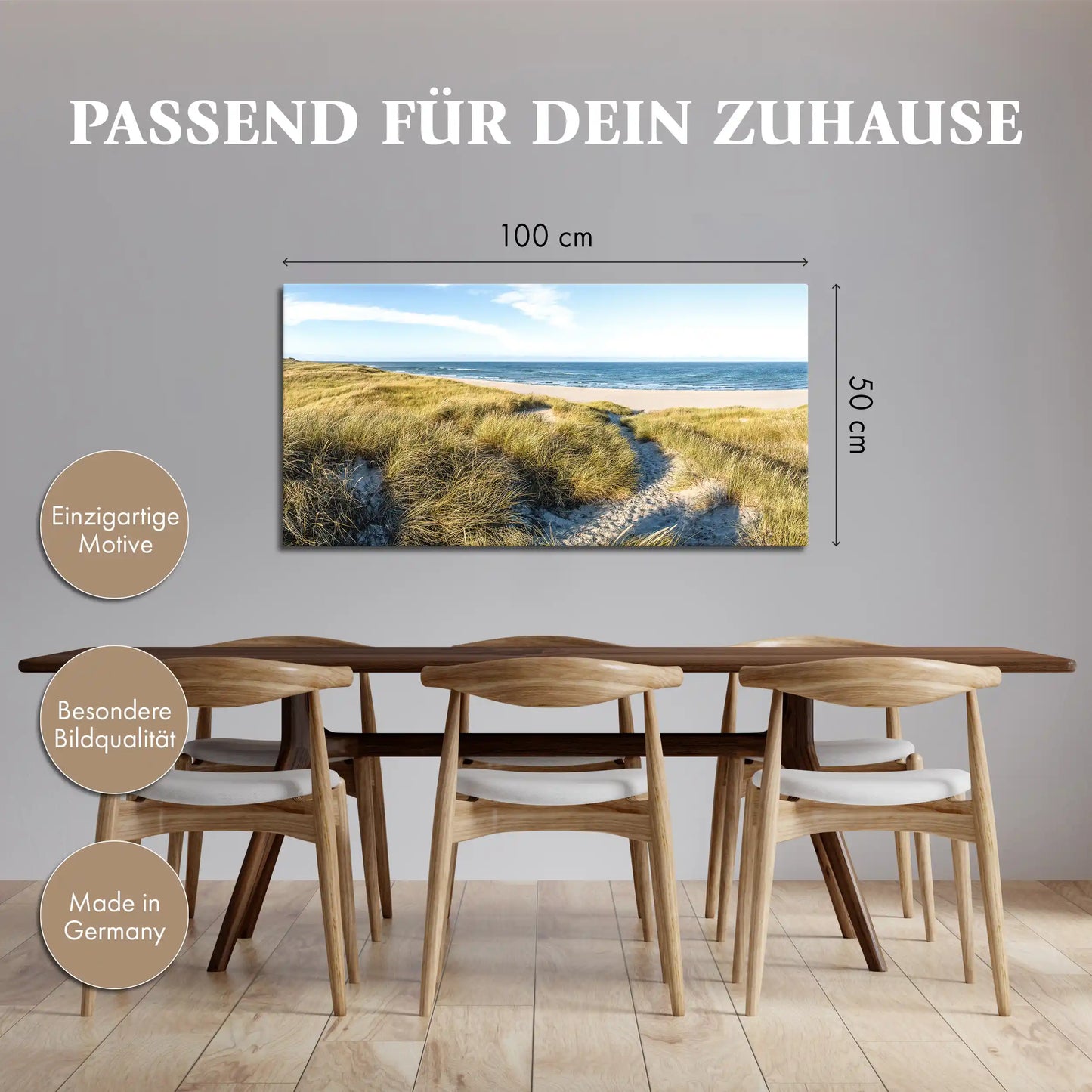 Leinwandbild - Dünenpfad zum Meer