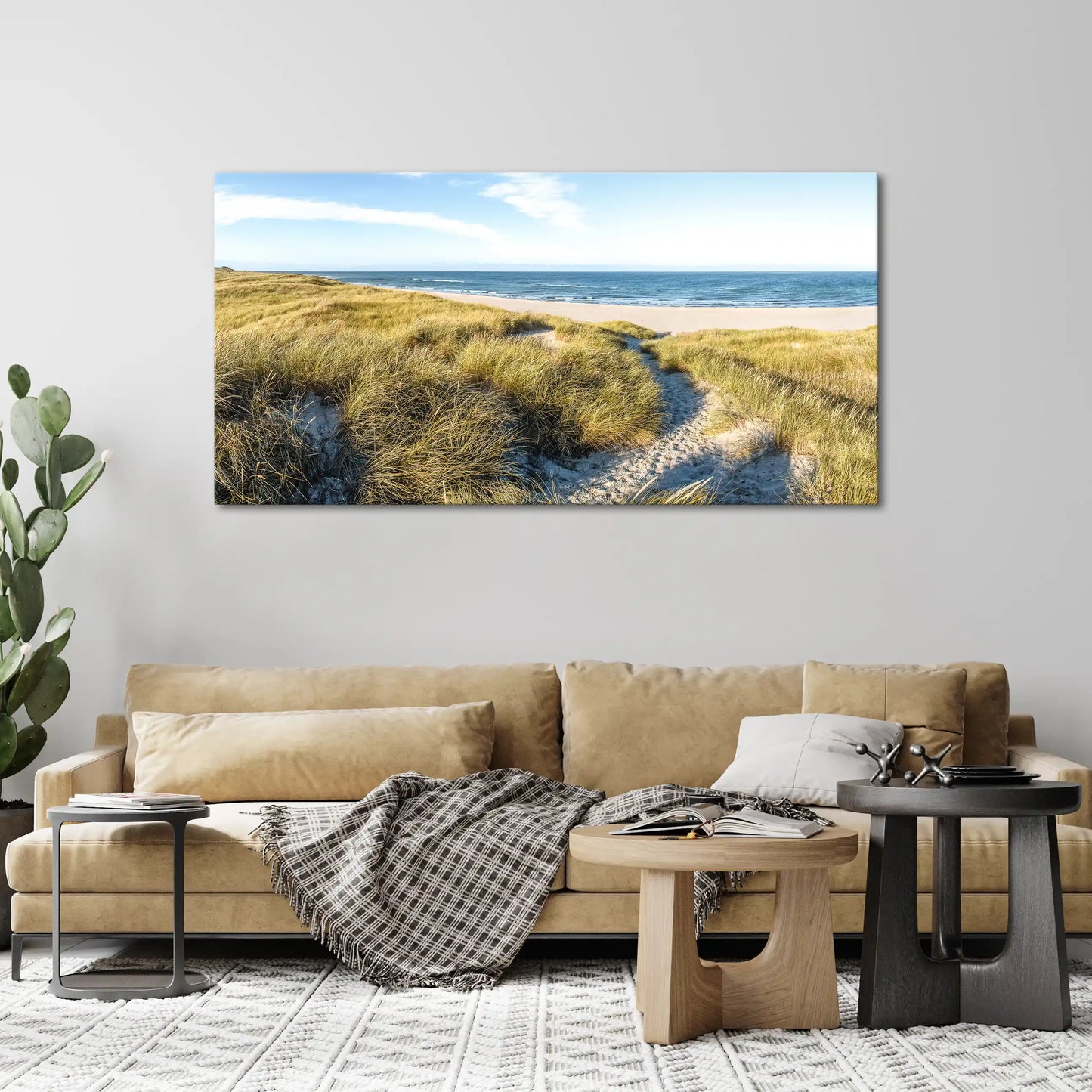 Leinwandbild - Dünenpfad zum Meer
