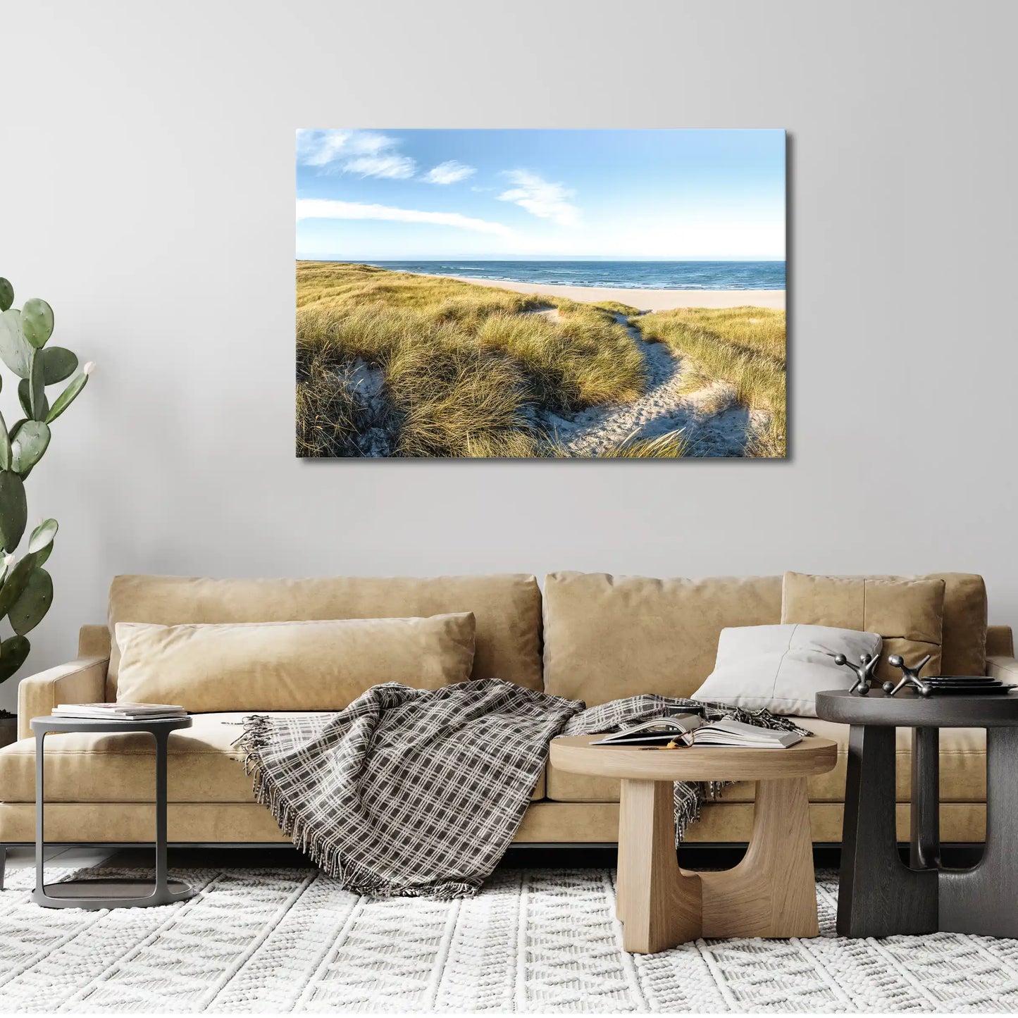 Leinwandbild - Dünenpfad zum Meer