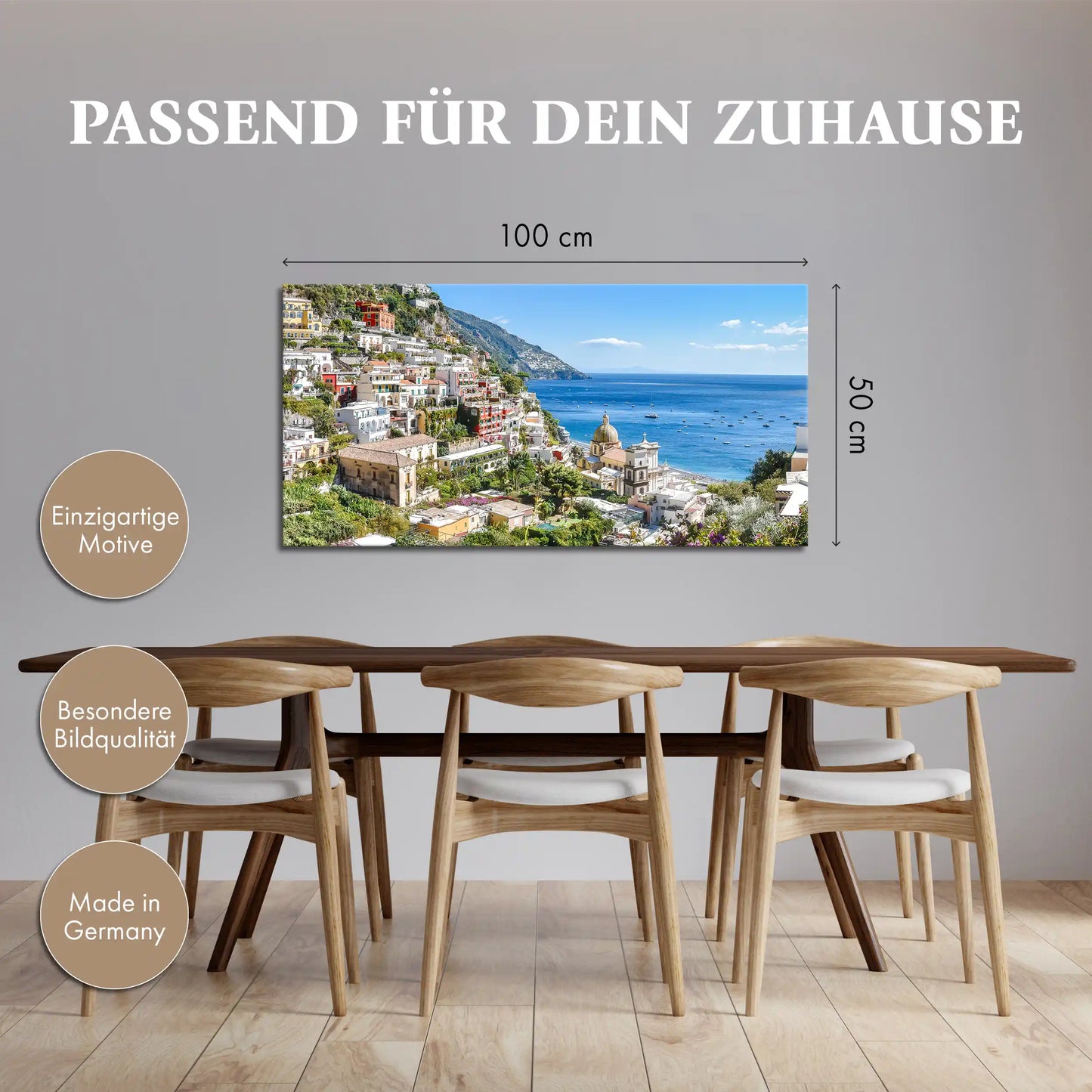 Leinwandbild - Terrassenstadt am Meer