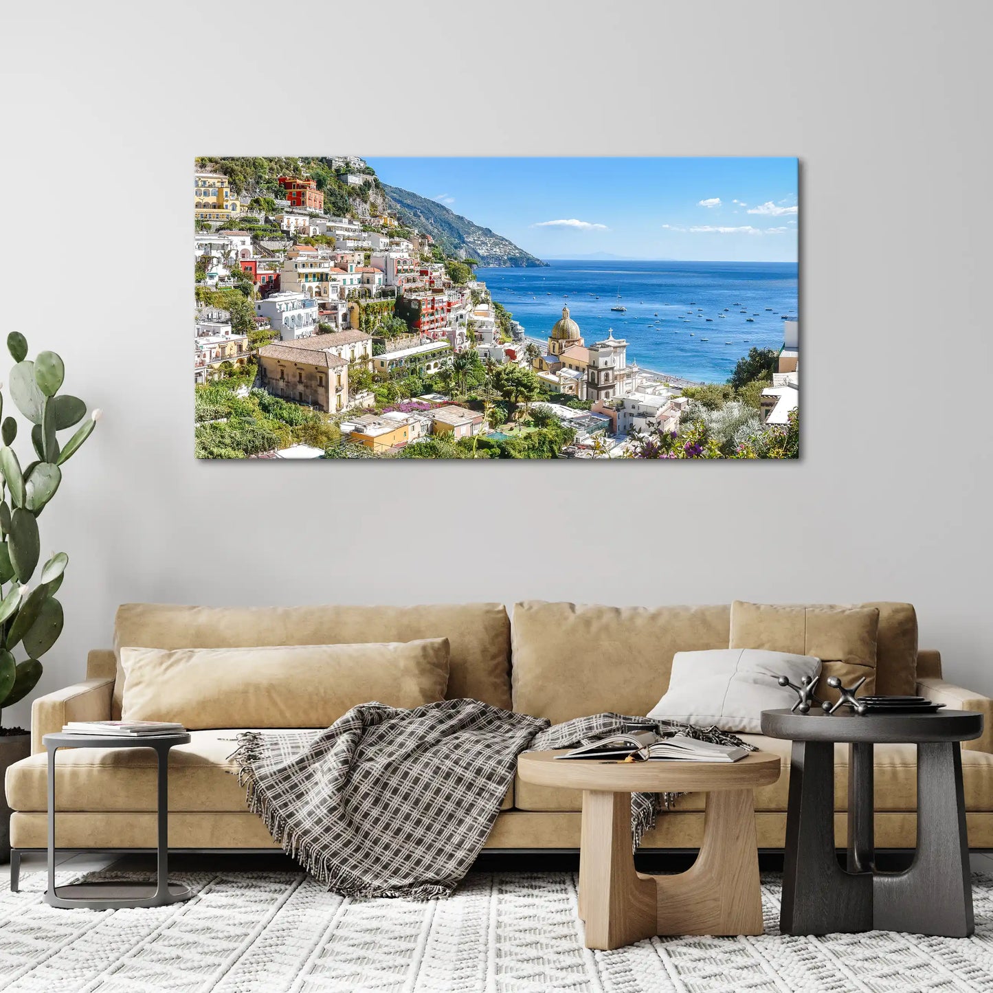 Leinwandbild - Terrassenstadt am Meer
