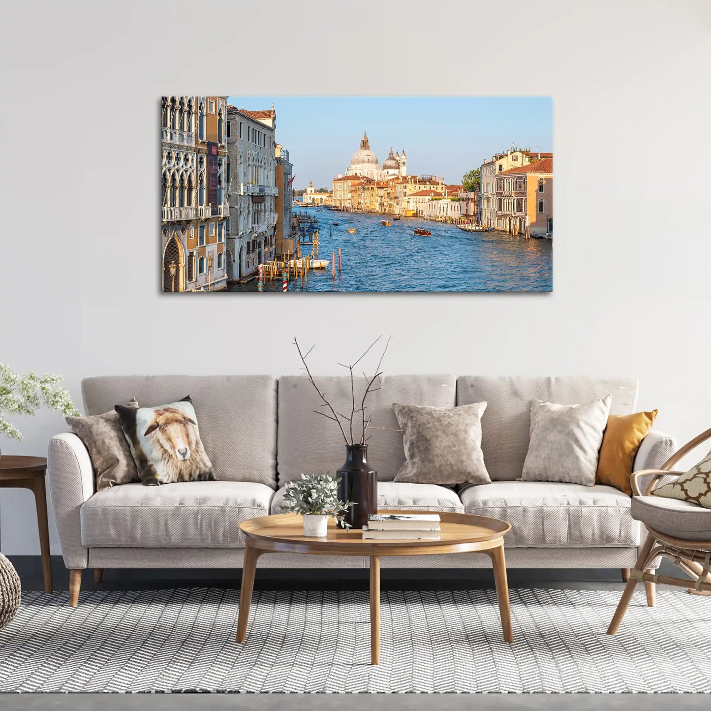 Leinwandbild mit Blick auf den Canale Grande in Venedig mit historischen Gebäuden