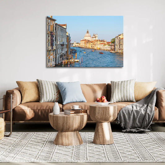 Leinwandbild mit Blick auf den Canale Grande in Venedig mit historischen Gebäuden