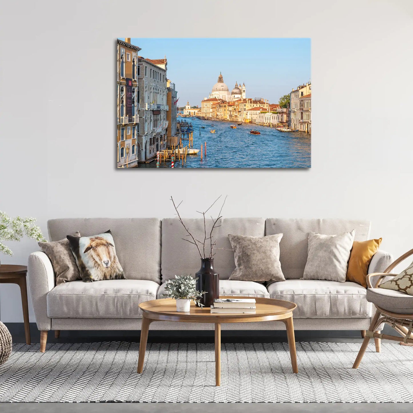 Leinwandbild mit Blick auf den Canale Grande in Venedig mit historischen Gebäuden