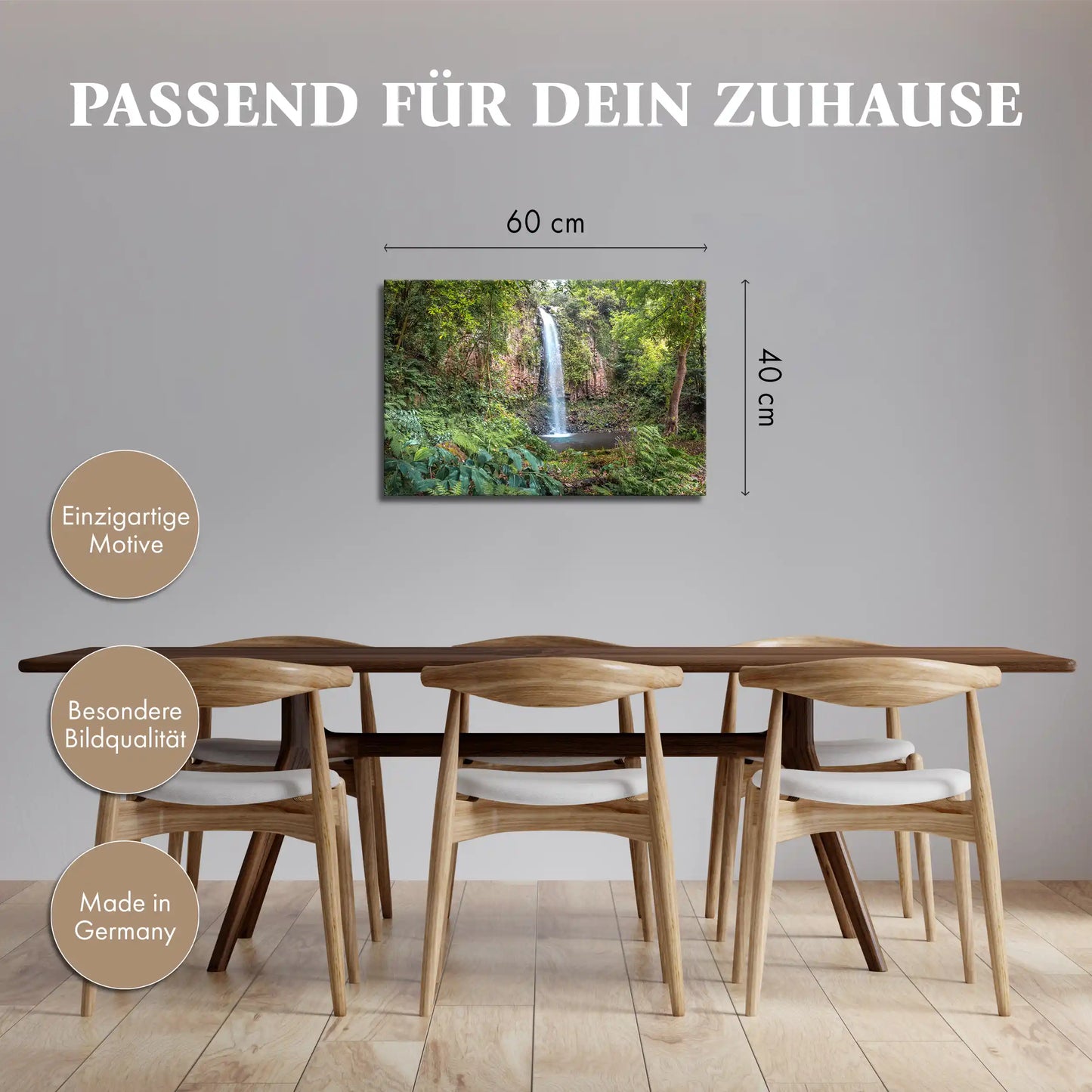 Leinwandbild Wald und Urwald an einem Wasserfall