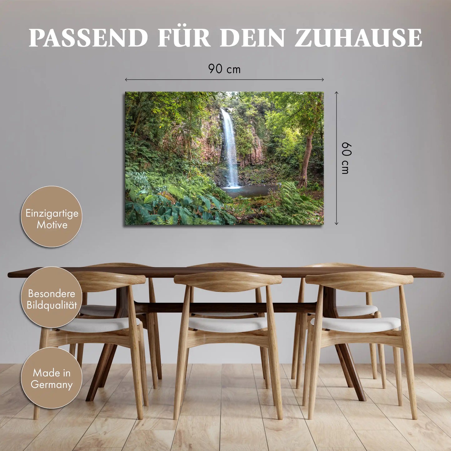 Leinwandbild Wald und Urwald an einem Wasserfall