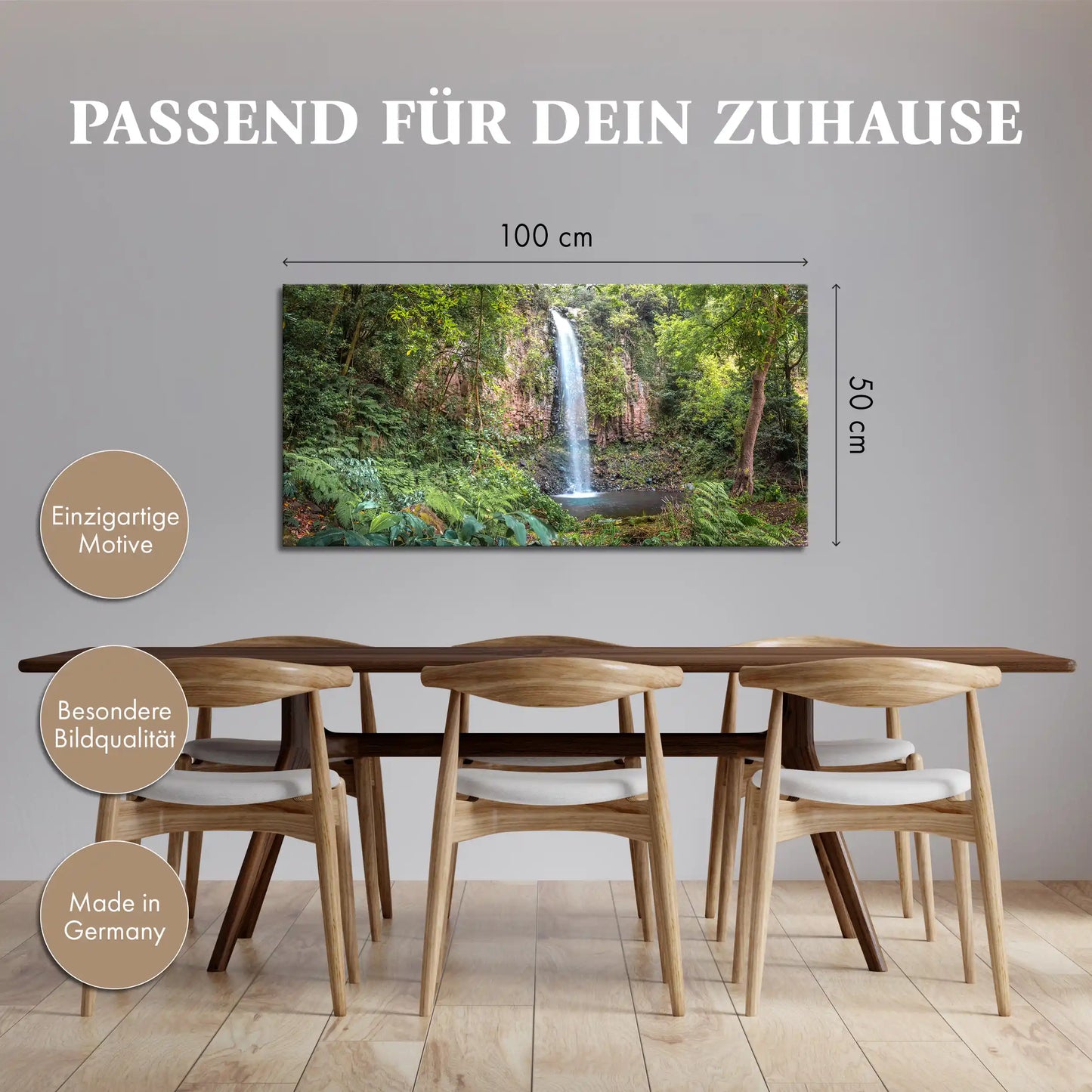 Leinwandbild Wald und Urwald an einem Wasserfall
