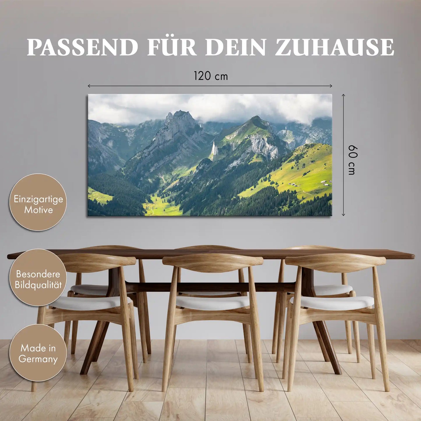 Leinwandbild - Malerisches Bergpanorama