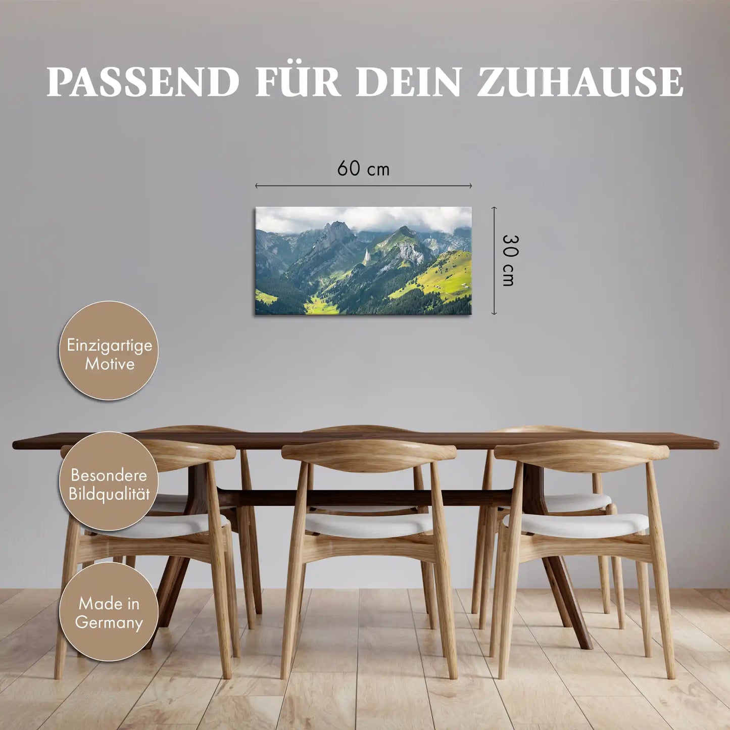 Leinwandbild - Malerisches Bergpanorama