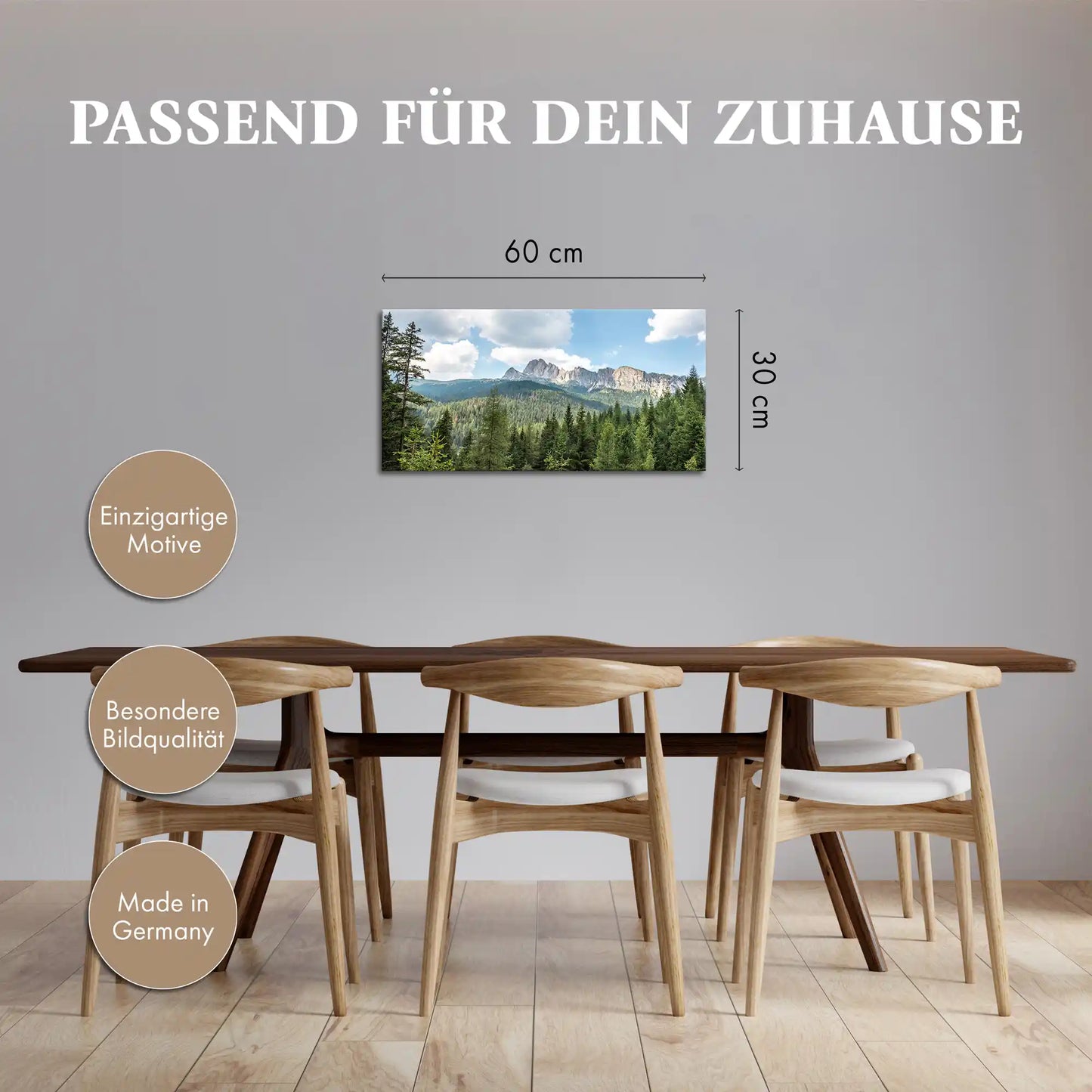 Leinwandbild - Fichtenwald in den Dolomiten