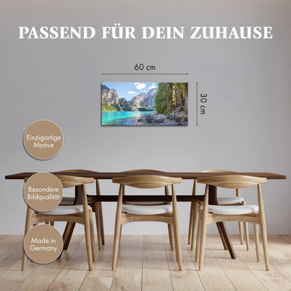 Leinwandbild - Waldufer am Alpensee