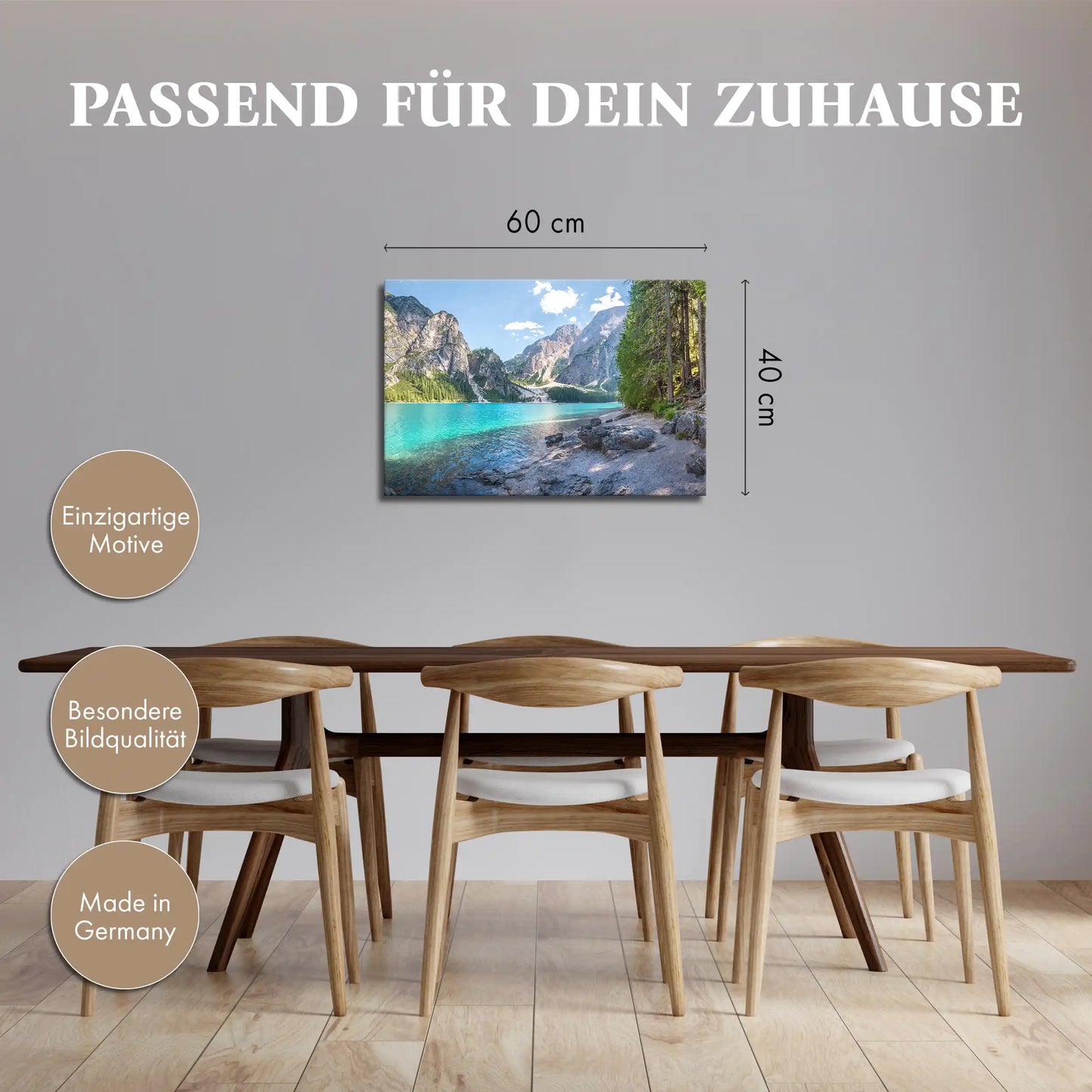 Leinwandbild - Waldufer am Alpensee