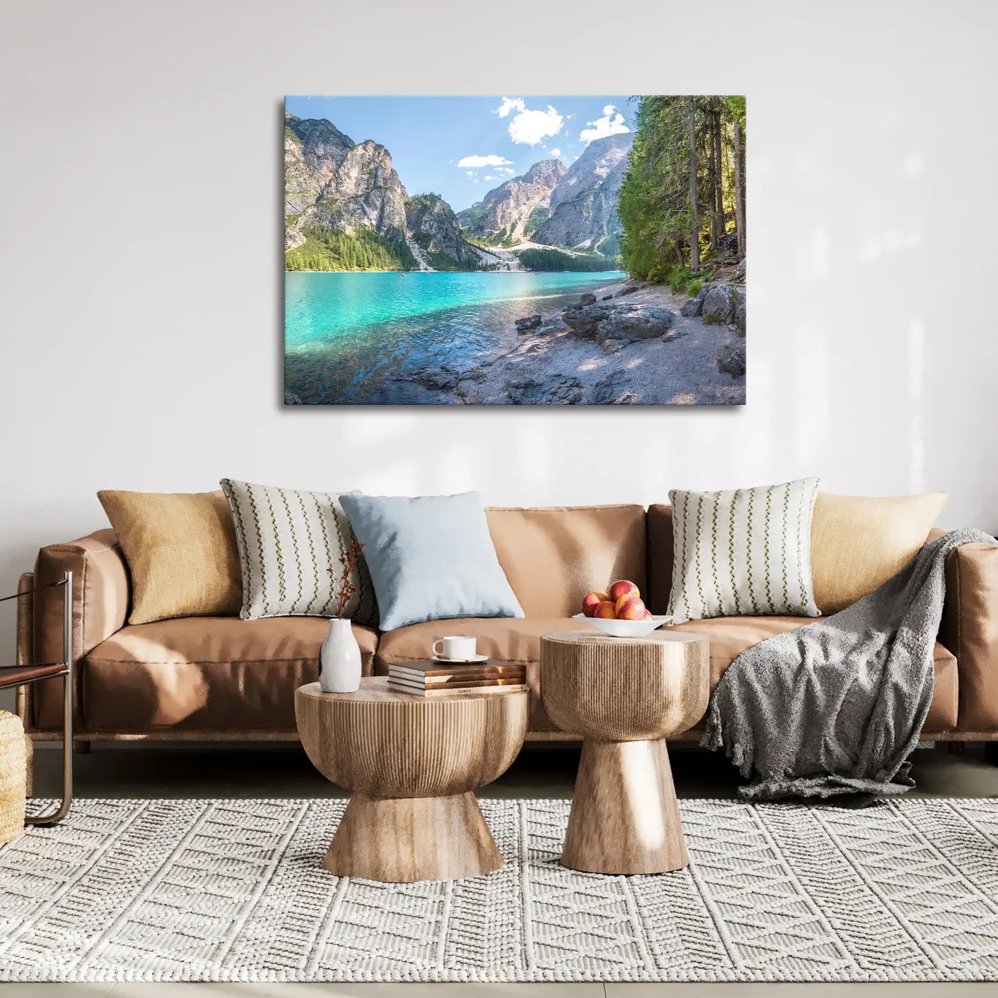 Leinwandbild - Waldufer am Alpensee