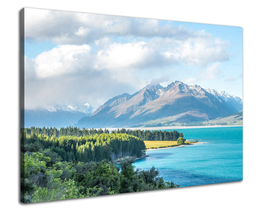 Leinwandbild - Klares Licht am Gletschersee