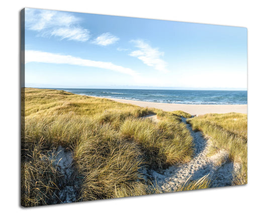 Leinwandbild - Dünenpfad zum Meer
