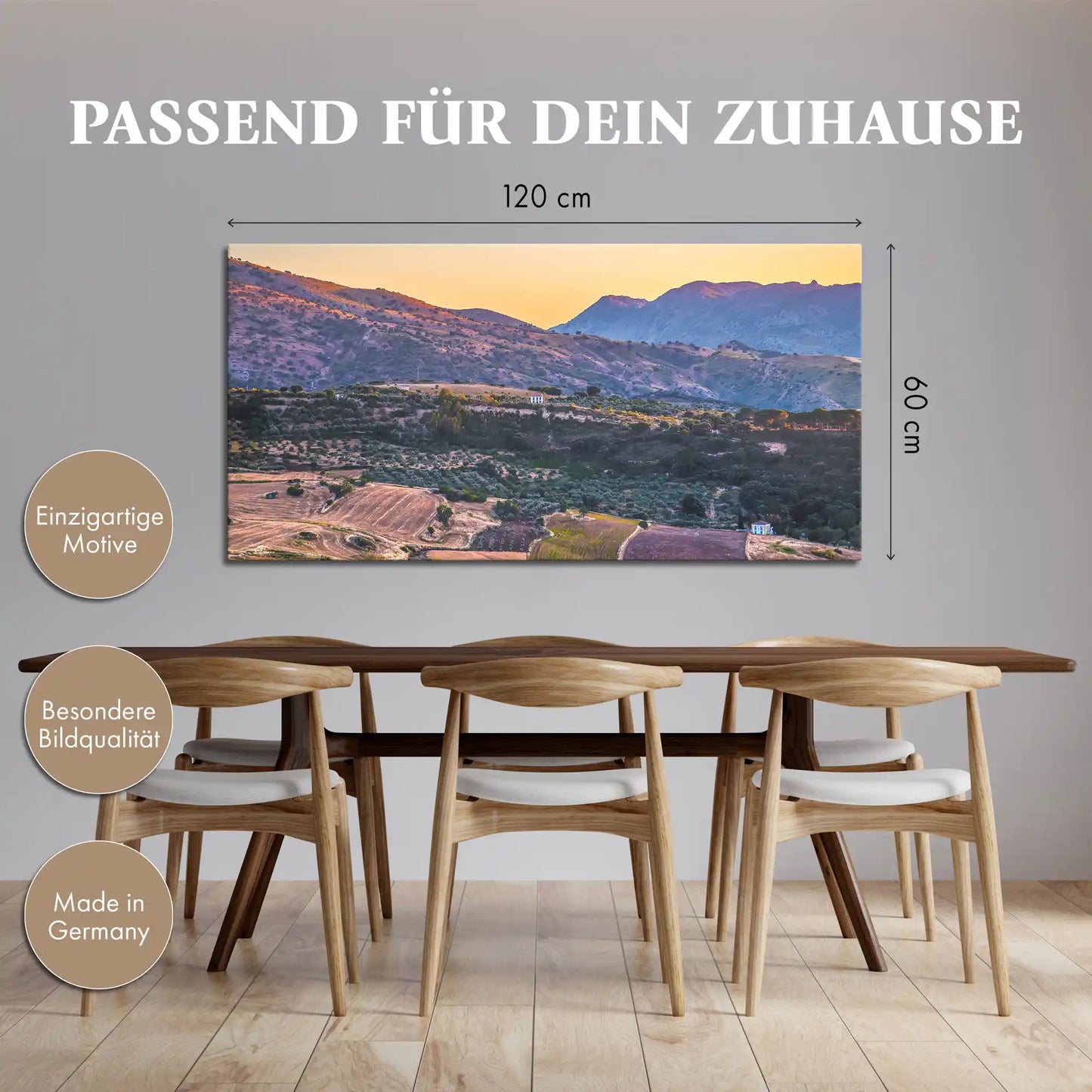Leinwandbild - Dämmerung über den Feldern
