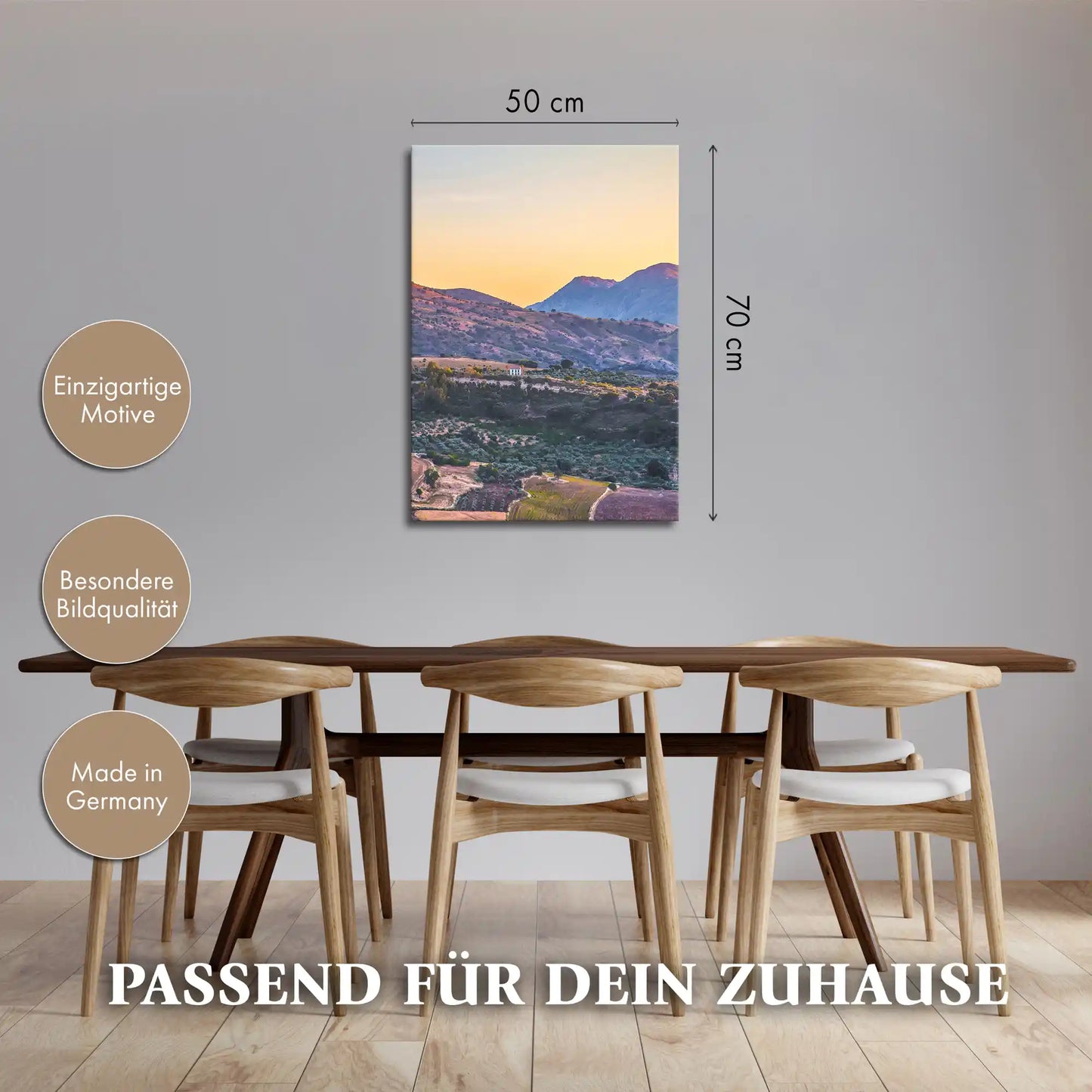 Leinwandbild - Dämmerung über den Feldern