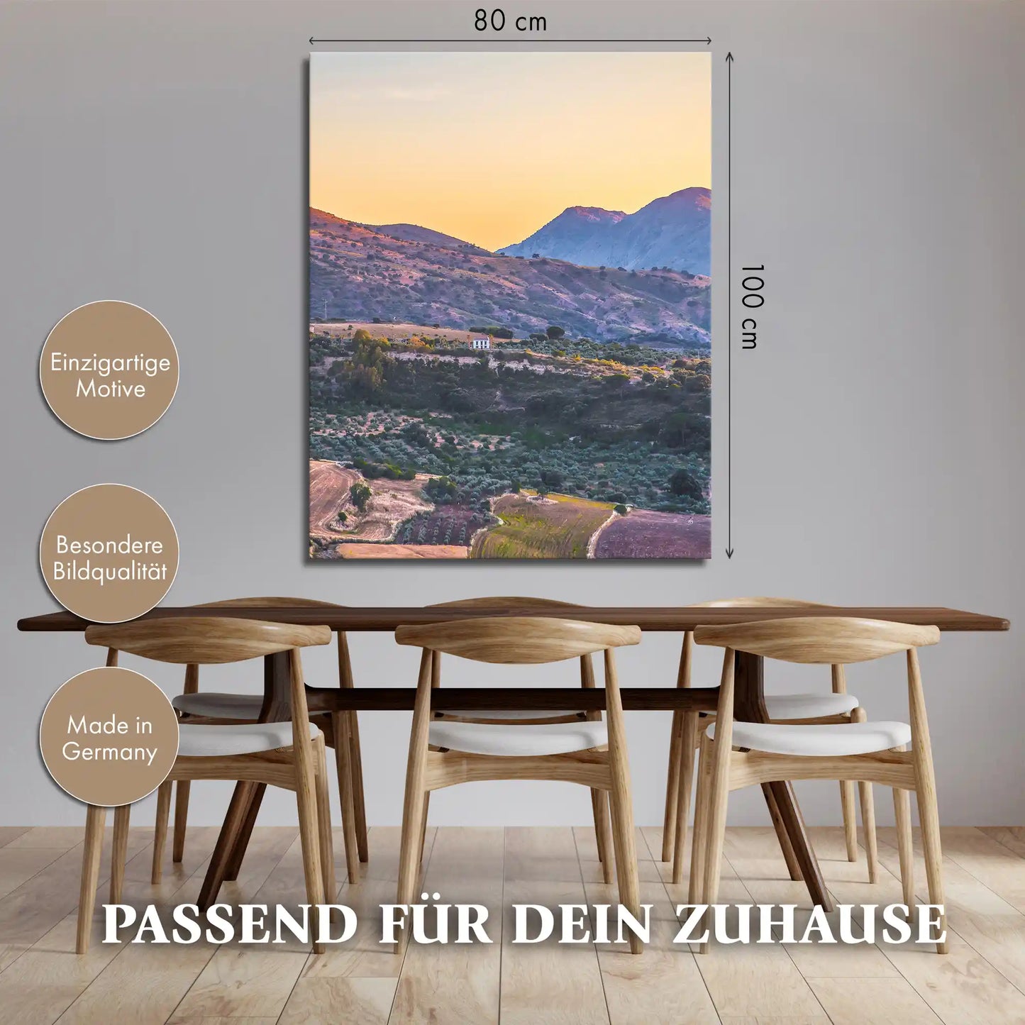 Leinwandbild - Dämmerung über den Feldern