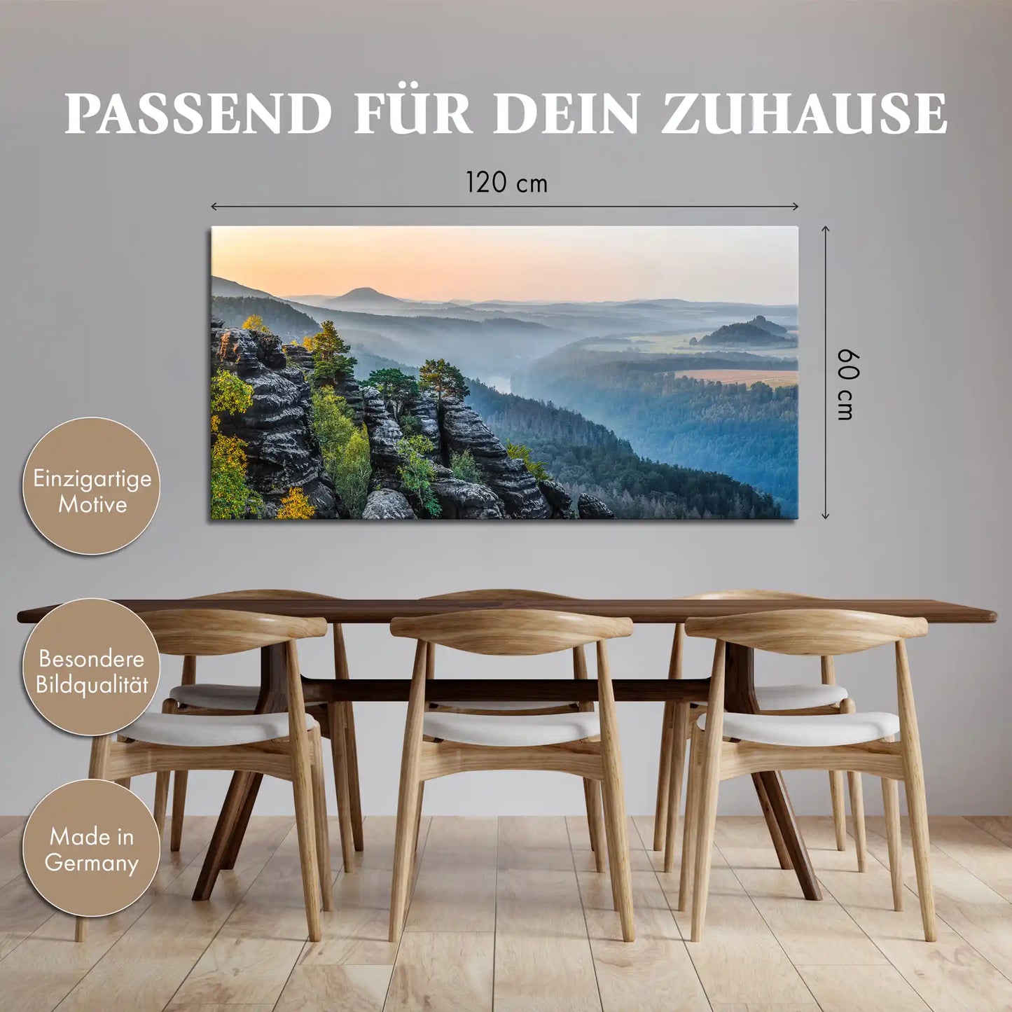Leinwandbild - Sonnenaufgang im Elbtal