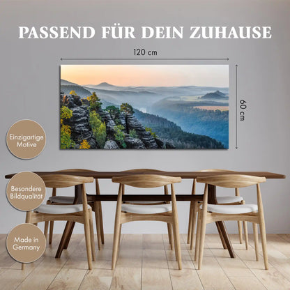 Leinwandbild - Sonnenaufgang im Elbtal