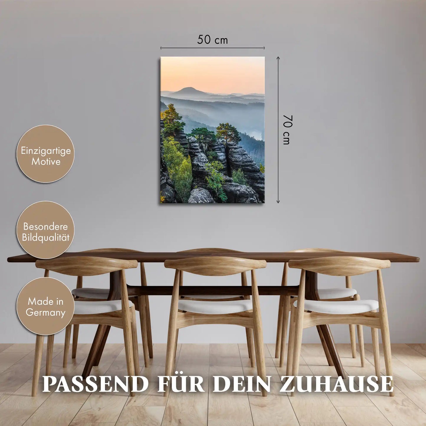 Leinwandbild - Sonnenaufgang im Elbtal